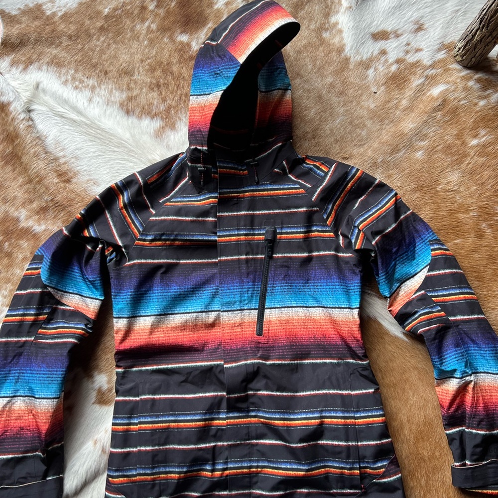 Burton Striped Black and Blue Ski Jacket